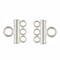 JewelrySupply 3-Strand End Bar, .925 Sterling Silver Jewelry Findings for DIY Crafts (Package of 2))